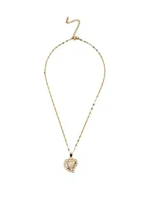 Amazon Brand - Anarva Latest Stylish Heart Shape Pendant With Gold-plated Chain Necklace For Girls & Women Pack Of 1 Pc
