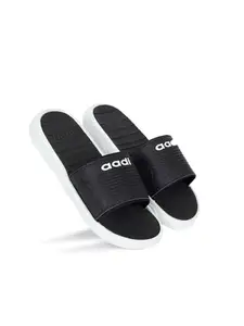 AADI Men's Black Synthetic Leather Daily Use Casual Sliders/Flip Flop & Slippers