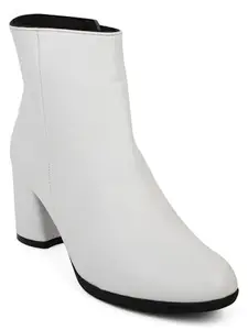 ELLE Women's White Ankle Boot-8 Kids UK (EL-DAZ-W-109)