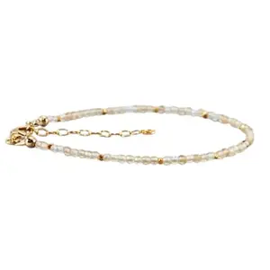 Gems_Hub Gold Plated Bracelet with Yellow Faceted Citrine Beads – Round 2mm – For Men & Women|FIZA_LINK_02187