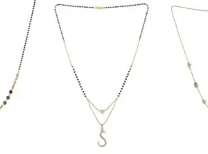 Gold Plated Traditional Black Bead Single Line American Diamond Pendant Mangalsutra for Women(Combo) Pack of 3 MS-30-1-37