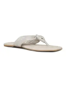 Inc.5 Women Cream Daily Textured Open Toe Flat Flatforms Euro-37