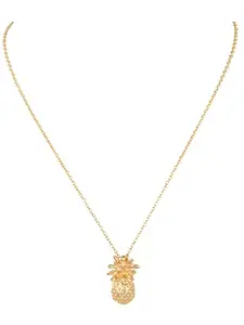 Vembley Gold Plated Pineapple Pendant Necklace for Women