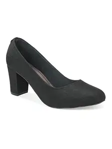 Inc.5 Pumps Block Heel Shoes for Womens Black