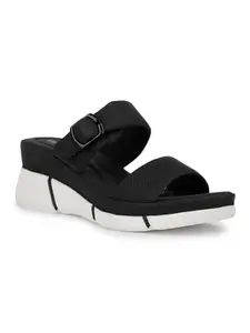 Liberty Healers ZQ-RN-L69 Casual Sandal For Women With PU Sole | Stylish & Comfortable | Durable Summer Footwear for Outdoor/Indoor - Ideal for Everyday Wear (Black - 38 EU)
