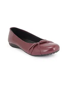 STYLE SHOES Women's Maroon Designer Fashion Bellies || Bellies for Women || Ballerinas Shoes (108DQ-40)