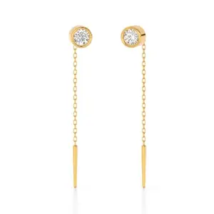 Perrian Sui-dhaga earring 18K Yellow gold and natural diamonds | Sui Dhaga Earring | VS-GH Clarity