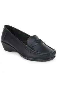 Zoom Shoes Premium Leather Comfortable Lightweight Bellies for Women with PU Sole Ideal for Casual Wear Black