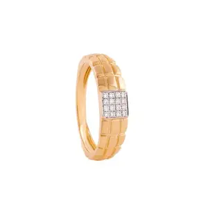 Mia by Tanishq Gridlock Drip Gold & Diamond Finger Ring for Men (555924FHJTAA092JA000066, 3.131) (3.131 gm)