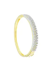 Graceful Twin-Row Diamond Gold Kada