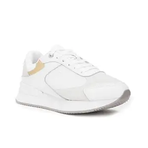Tommy Hilfiger Leather Solid White Women Flat Sneakers (F23HWFW241) Size- 40