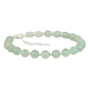 Gems_Hub Aventurine Bracelet with Silver Clasp – 6mm Round Beads – Smooth Cut – Healing, Fashion, Gift, Spiritual, Yoga|FIZA_LINK_00898