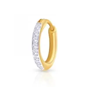 18K Gold Nose Ring with Embedded Stone, 0.300g by pradeepJewellers