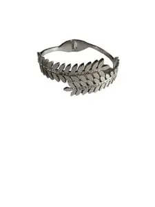 Antique Silver Leaf Bracelet, 18 cm Circumference