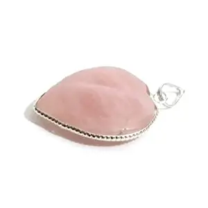 ASTROGHAR Natural Rose Quartz Heart Shaped Pendant For Men & Women Reiki Healing