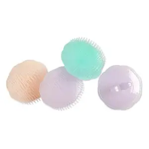 Zodiac Round Finger Combs, Set of 4, Pastel Colours, Soft Bristles for Hair Detangling and Washing