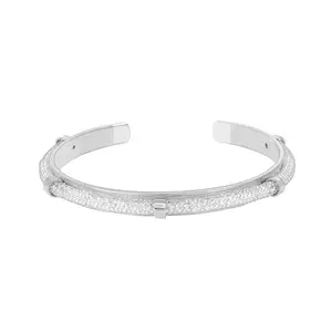 TOUCH925 Pure Sterling Silver Classic Dazzling Adjustable Kada Bracelet for Women and Girls | Studded with Cubic Zirconia