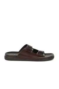 Louis Philippe Men Brown Solid Sandals