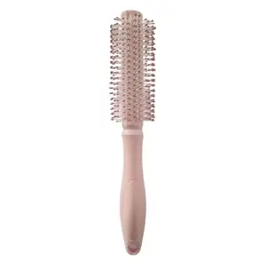Round PinkHair Brush with Strong & Flexible Nylon Bristles having Anti-static Ball Tips, For Grooming, Straightening, Smoothing, Detangling Hair, Ideal for Men & Women