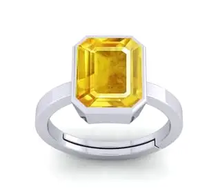 BARMUNDA gems 6.00 Ratti Yellow Sapphire Gemstone Certified Pukhraj Stone Lab Tested For Men And Women