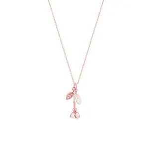GIVA 925 Silver Bhumi Silver And Rose Gold Brahma Kamal Convertible Pendant With Link Chain|Necklace to Gift Women & Girls |With Certificate of Authenticity and 925 Stamp | 6 Months Warranty*