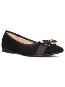 Bata Knot Womens Casual Ballerina in Black