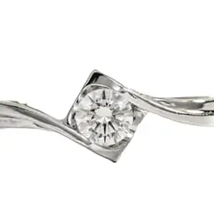 Sterling silver white Lab Crated bypass promise ring