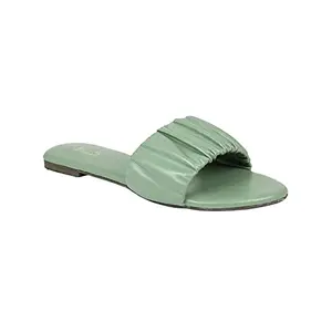 Inc.5 INC 5 Synthetic Slip On Womens Casual Wear Flats (FMINC300392012, GREEN, 10)