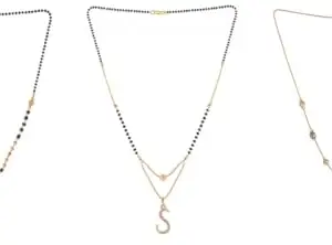Gold Plated Traditional Black Bead Single Line American Diamond Pendant Jewellary set for Women(Combo) Pack of 3MCN-26-1-37-/