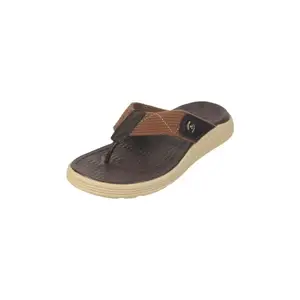 Mochi Men Brown Synthetic Leather Comfort Slipper UK/8 EU/42 (16-996)