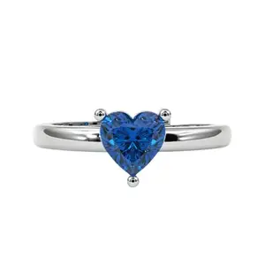 Zarkan 925 Hallmark Navy Blue Heart Silver Ring | Adjustable Open Rings | Fashion Jewelry | |Gifts for Women |With Certificate of Authenticity