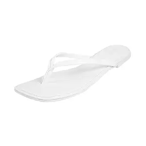 Mochi Women White Thong Slipper UK/5 EU/38