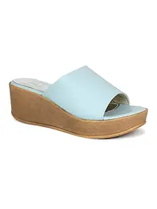 Inc.5 Shoes Women Wedge Fashion Sandal 100913_L.Blue