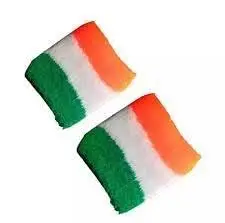 Baby & Sons Tiranga Indian Wrist Band Tricolor - Tricolor Bracelet for Independence Day, Republic Day Celebrations Unisex, Free Size (Pack of 1 Set)