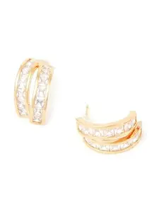 BELLEZIYA Gold Finish Stone Studded Stud Earrings For Casual & Festive Wear
