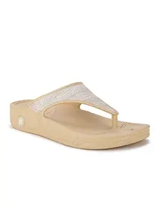 Bata Women Casual flip Flop Thong Slipper - Beige - (UK- 3)