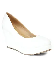 Shezone Women White Heels (SBD301_White, 37 EUR)