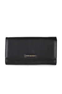 Van Heusen Women Polyurethane Black Textured Casual Wallets