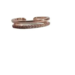 Rose Gold Plated Illuminating Adjustable Love Finger Ring For Girls And Women (Modern)