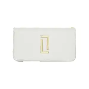Lavie Zipper Dual Zip PU Women's Casual Wear Wallet (White, Large)