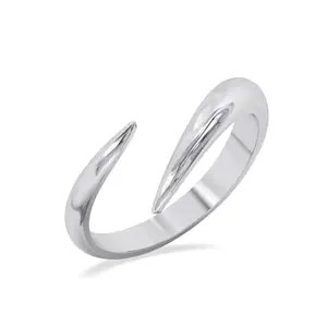 Clara Pure 925 Sterling Silver Minimal Finger Ring | Size Adjustable | Thumb Band | Valentine Gift for Women Girls Wife Girlfriend