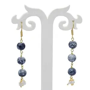 Chic Grey Sun Glass Stone 8 mm Round Stud Earrings for Girls & Women