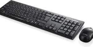 (Renewed) Lenovo KB MICE_BO Wireless combo 100 Eng Wireless Laptop Keyboard (Black)
