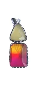 Yellow And Red Glass Pendant/Unique Pendents/For Men and Women Both