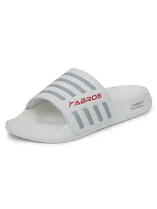 ABROS Men's AWFG7038 Wookee Slider -White/L.Grey-7UK