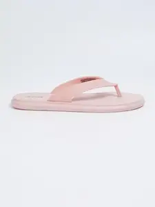 Max Women Solid V-Strap Slippers, Pink, 39