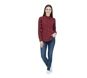AYZAL DRESSES Woolen Shirt, Full Sleeves Collared Winter Wear, Soft Warm Fannel Button-Down Winter Top, Crazy Checked Casual Wear.