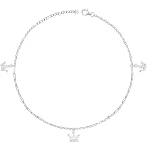 GIVA 925 silver Crown Charm Anklets,Pair|, Gifts for Women and Girls | With Certificate of Authenticity and 925 Stamp | 6 Months Warranty*