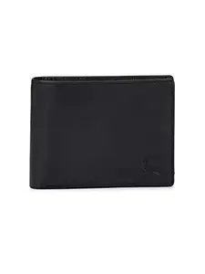 Pacific Gold Bifold Casual Formal Black Genuine Leather Wallet and Purse with Multi Compartments for Men