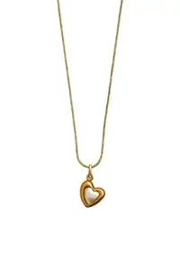 LifeLily Set of 1 Timeless Heart Gold Necklace for women and girls